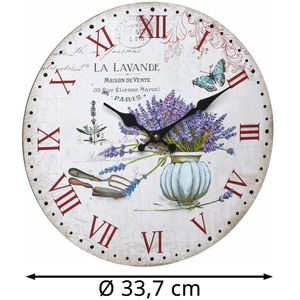 Produktbild für Wanduhr TFA 60.3045.14 La Lavande, Holz, analog, Quarzuhr