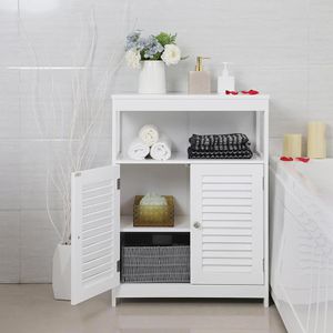 Produktbild für Badschrank Vasagle BBC40WT, mit 4 Füßen, weiß