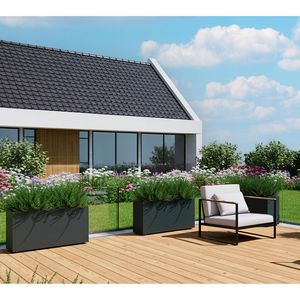 Produktbild für Pflanzkasten Herstera Cube M anthrazit