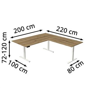 Produktbild für Schreibtisch Kerkmann Move 3, asteiche / weiß