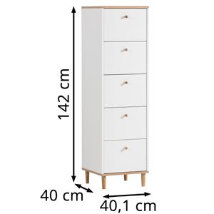 Produktbild für Kommode Schildmeyer Hilda, 701992, mattweiß / artisaneiche