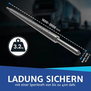 Produktbild für Rundsperrbalken NTG LS8597Aluminium, gefedert mit Kombizapfen