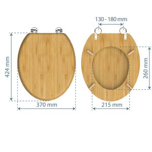 Produktbild für WC-Sitz Schütte Natural Bamboo 81001, oval, aus Bambus