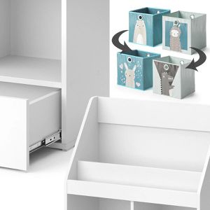 Produktbild für Bücherregal Vicco Luigi, weiß, mit 2 Faltboxen