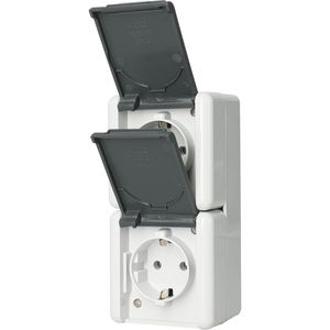 Produktbild für Steckdose Jung 822 W, WG 800, IP44, Aufputz