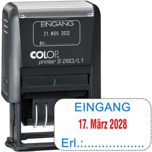 Datumstempel Colop Printer S260/L1, rot/blau, selbstfärbend