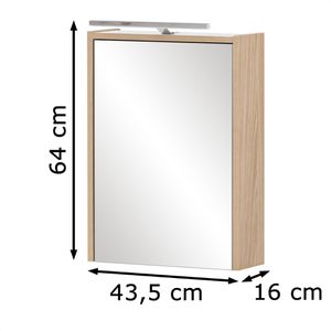 Produktbild für Spiegelschrank Schildmeyer Elba 152680, eiche