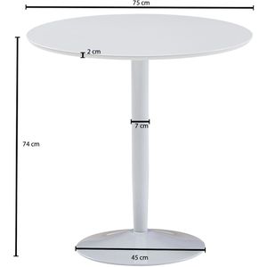 Produktbild für Bistrotisch Wohnling WL6.504, weiß hochglanz, rund
