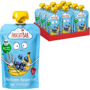 Fruchtpüree FruchtBar Quetschie, 98% Frucht, BIO