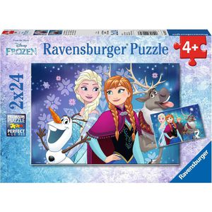 Ravensburger Puzzle 09074, Frozen - Nordlichter, 2x 24 Teile, ab 4 Jahre