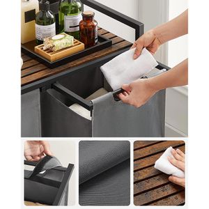 Produktbild für Wäschekorb Vasagle BLH201G01, grau, 2 Fächer