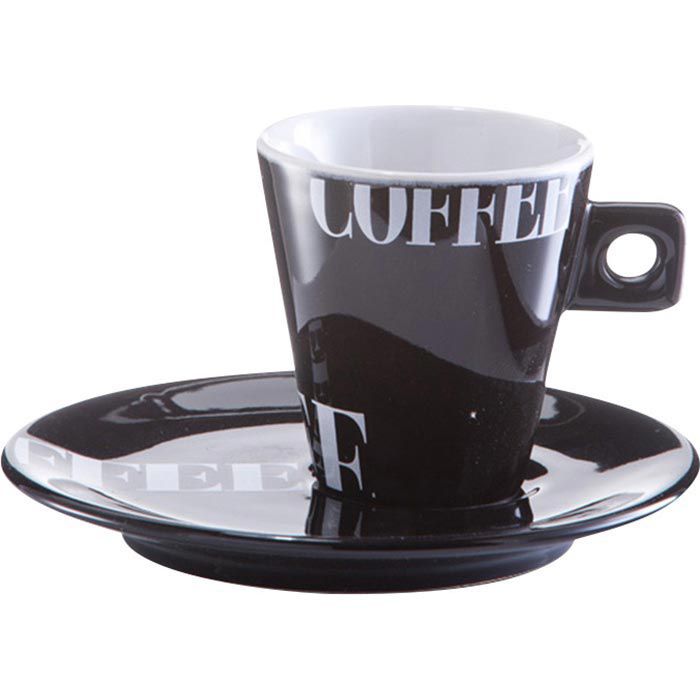 Set 8 Tazzine Da Caffè Zeller Coffee Style - Porcellana Bianco/Nero Con Piattini - Foto 7