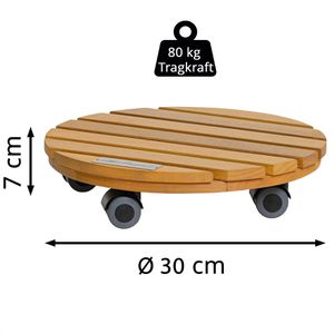 Produktbild für Pflanzenroller Lechuza Natural Wood 16782, für innen und außen