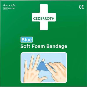 Produktbild für Pflaster Cederroth Soft Foam Bandage, blau, 1 Rolle