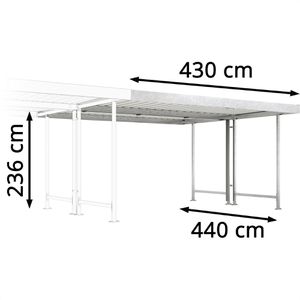 Produktbild für Fahrradunterstand WSM Leipzig L45, silber, aus Metall