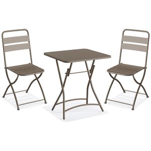 Produktbild für Bistrotisch Feros Breeze, cappuccino, wetterfest, 3-teilig