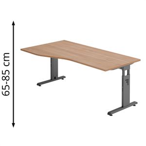 Produktbild für Schreibtisch Hammerbacher O-Serie nussbaum / graphit