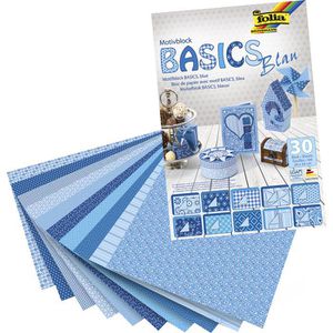 Produktbild für Motivpapier Folia 46449 Basic, blau, 24 x 34 cm