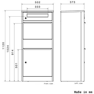 Produktbild für Paketbriefkasten Metzler Bispo LED, anthrazit