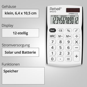 Produktbild für Taschenrechner Rebell SHC312