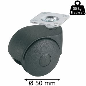Produktbild für Möbelrolle Dörner+Helmer 761200, mit Anschraubplatte