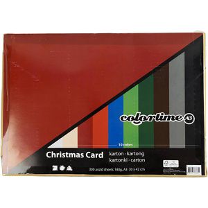 Produktbild für Tonpapier Colortime Weihnachts-Karton, A3