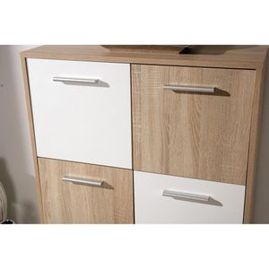Produktbild für Kommode Inter-Link 19300340, sonoma eiche / weiß