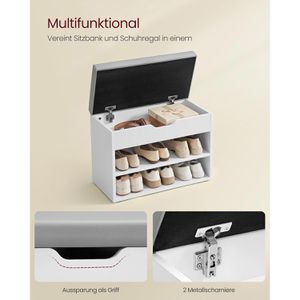Produktbild für Schuhbank Vasagle LHS020W01, weiß, aus Holz