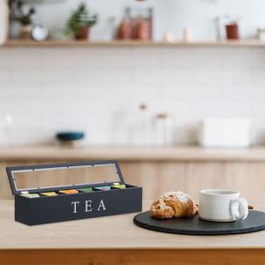 Produktbild für Teebox Relaxdays 10047499, für Teebeutel, schwarz, aus Bambus