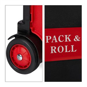 Produktbild für Einkaufstrolley Relaxdays schwarz / rot, klappbar