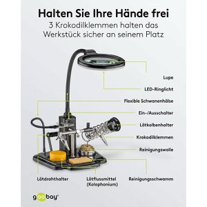 Produktbild für Löthilfe Goobay 45241, mit Lupe