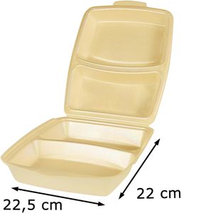 Produktbild für Menüboxen Papstar 12044, beige, aus Polystyrol XPS
