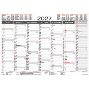 Produktbild für Tafelkalender Korsch 259727, mit Ferienübersicht