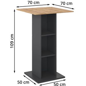 Produktbild für Bartisch Vicco Rodeo goldkraft eiche / anthrazit