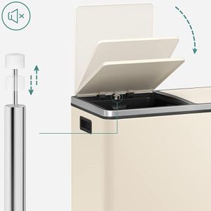 Produktbild für Mülleimer Songmics LTB060A01, cremeweiß