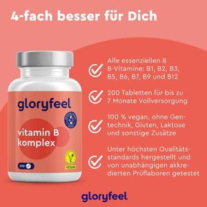 Produktbild für Vitamin-B gloryfeel Komplex, 200 Tabletten
