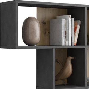 Produktbild für Wandregal FMD-Möbel Nora, 270-001, anthrazit / artisaneiche