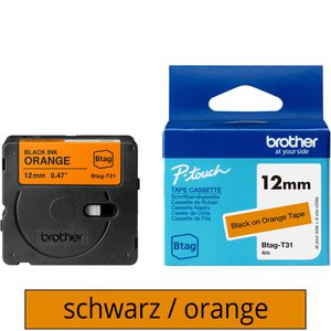 Schriftband Brother Btag-T31, 12mm