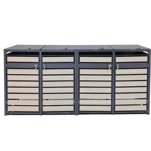 Produktbild für Mülltonnenbox Mendler HWC-J81, Metall
