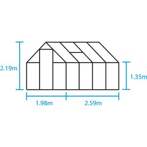 Produktbild für Gewächshaus Halls Qube 68, 5,1 m² Fläche