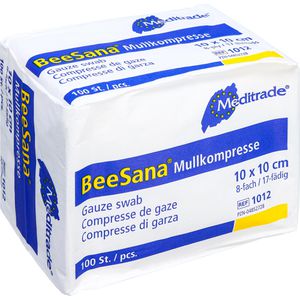 Produktbild für Mullkompressen Meditrade BeeSana, aus Baumwolle, unsteril