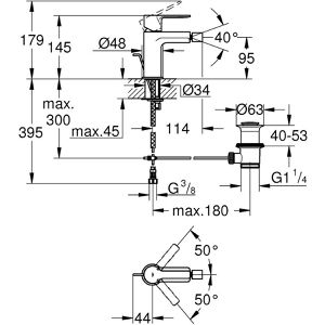 Produktbild für Bidet-Armatur GROHE Lineare 33848001, verchromt