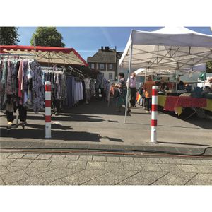 Produktbild für Absperrpfosten Schake 489FB+1, 1 Öse, rot/weiß, aus Metall