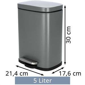 Produktbild für Mülleimer Spirella Akira, 10.19836, grau matt