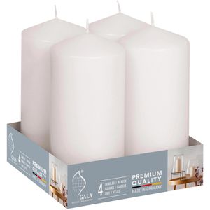 Gala Kerzen Typ 4/70/150, Stumpenkerzen, weiß, Ø 7 cm, Höhe 15 cm, 4 Stück