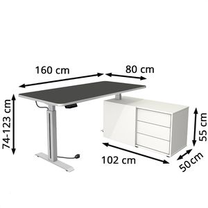Produktbild für Schreibtisch Kerkmann Move 1 Style 1772, mit Sideboard, L-Form