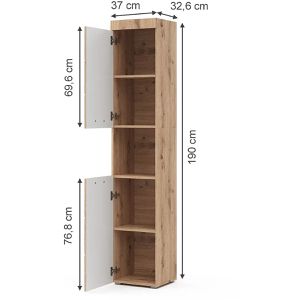 Produktbild für Badschrank Vicco Luna, eiche wotan