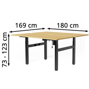 Produktbild für Schreibtisch FlexiSpot EH1B, Doppelarbeitsplatz, ahorn/schwarz
