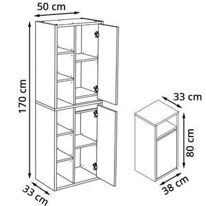Produktbild für Badmöbel-Set Vicco Viola, weiß, 4-teilig