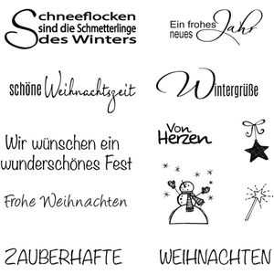 Motivstempel Rayher Clear Stamps Winter/Weihnachten,Kunststoff
